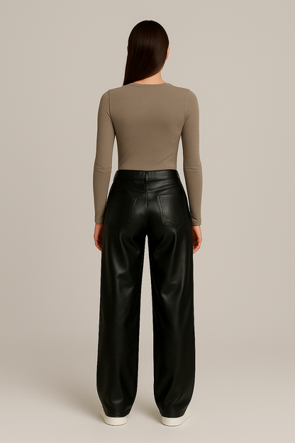 Nueva colección | Pantalón Cuerina estilo Baggy para Mujer - Todas las tallas disponibles🎁Llévalo con 30% DCTO