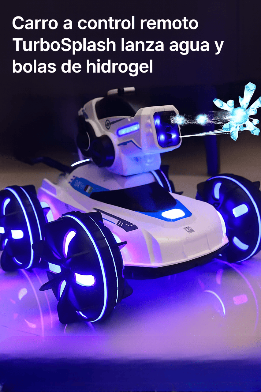 Carro a Control Remoto TurboSplash con Lanzador de bolas de hidrogel y agua 🎁Llévalo con 50% DCTO