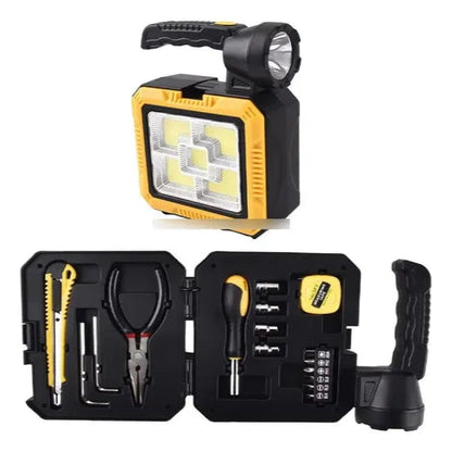 Linterna Solar con caja De Herramientas portátil - Con puerto de carga 🎁 Llévala hoy con 50% DCTO