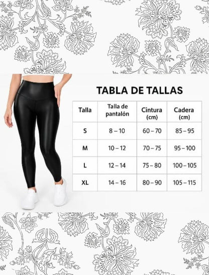 Pantalón en Cuerina negro de Tiro alto Ajustado – Te Hace Ver Moderna, Elegante y con Cinturita — Sin Usar Faja