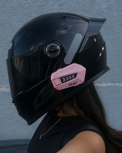 Intercomunicador Bluetooth para casco moto | Karler Bass KR-M7 | Color Rosa - Resistente al agua 🎁Llévalo hoy con 30% DCTO