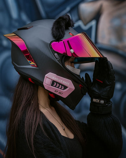 Intercomunicador Bluetooth para casco moto | Karler Bass KR-M7 | Color Rosa - Resistente al agua 🎁Llévalo hoy con 30% DCTO
