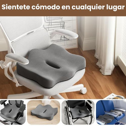 Cojín con Tecnología Ortopédica de espuma Viscoelástica Avanzada – Corrige tu Postura y Libérate del Dolor Lumbar